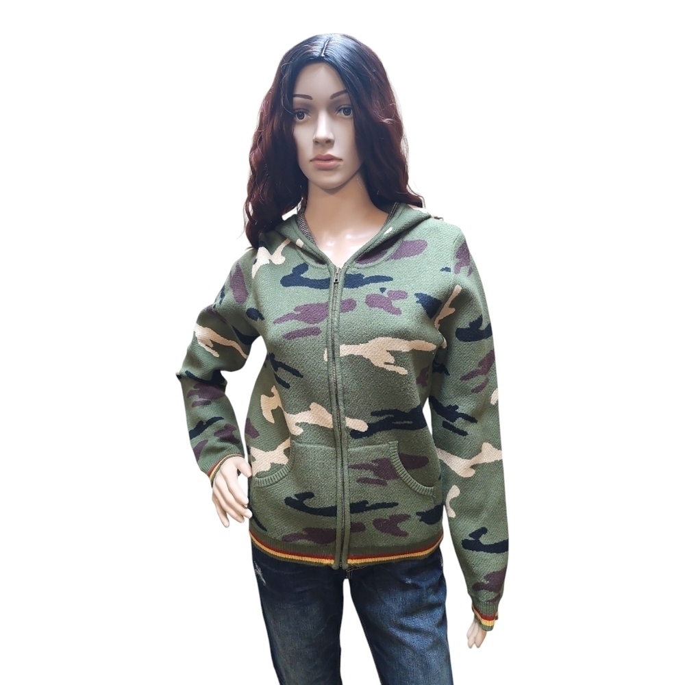 Vintage Havana Camouflage Zip-Up Hoodie
